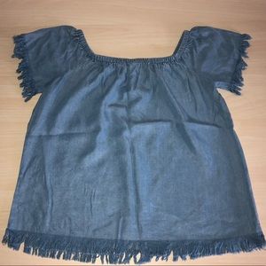 Chambray off the shoulder top